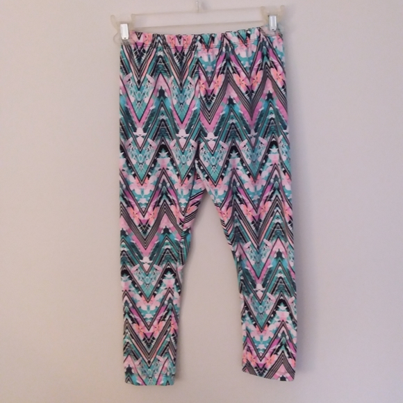 4/$20 No Boundaries Pink, Aqua & Black Leggings - Picture 3 of 7
